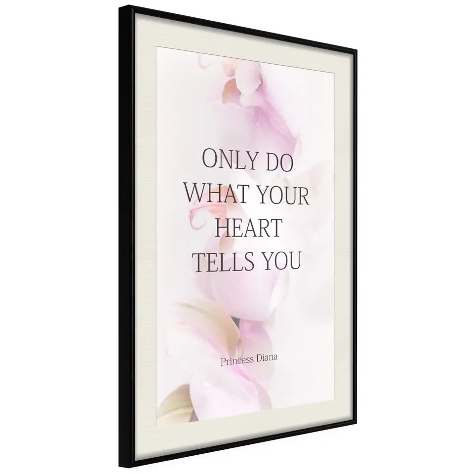 ⁨Poster - Follow your heart I (size 20x30, finish Black frame with passe-partout)⁩ at Wasserman.eu