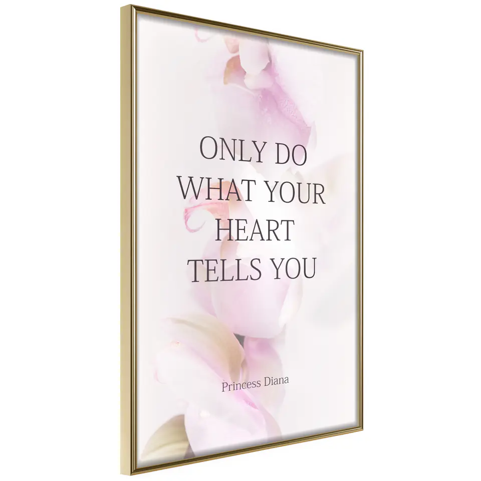 ⁨Poster - Follow your heart I (size 20x30, finish Gold frame)⁩ at Wasserman.eu