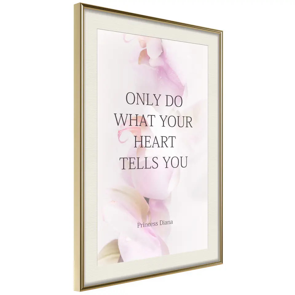 ⁨Poster - Follow your heart I (size 40x60, finish Gold frame with passe-partout)⁩ at Wasserman.eu