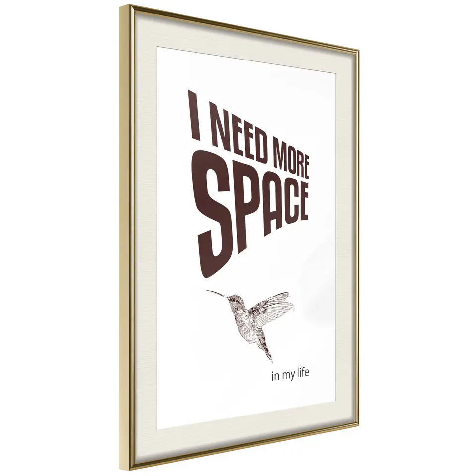 ⁨Poster - Space needed (size 20x30, finish Gold frame with passe-partout)⁩ at Wasserman.eu