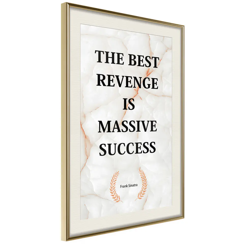 ⁨Plakat - The Best Revenge Is Massive Success [Poster] (rozmiar 30x45, wykończenie Rama złota z passe-partout)⁩ w sklepie Wasserman.eu