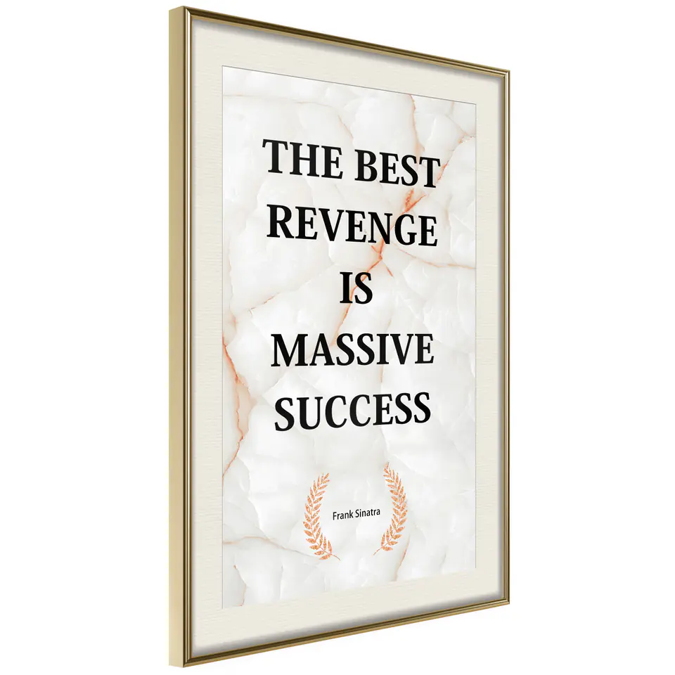 ⁨Plakat - The Best Revenge Is Massive Success [Poster] (rozmiar 40x60, wykończenie Rama złota z passe-partout)⁩ w sklepie Wasserman.eu