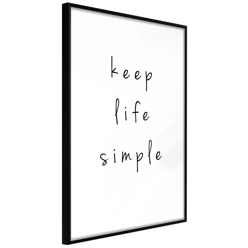 ⁨Poster - Simple life (size 30x45, finish Frame black)⁩ at Wasserman.eu