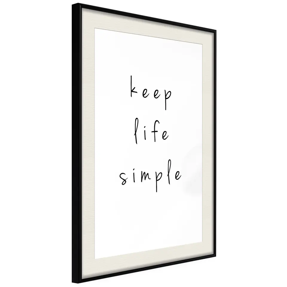 ⁨Poster - Simple life (size 20x30, finish Black frame with passe-partout)⁩ at Wasserman.eu