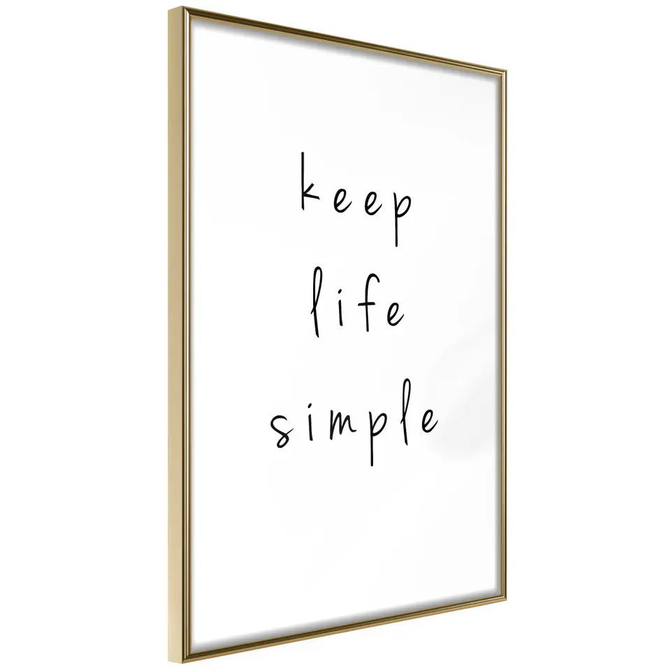 ⁨Plakat - Keep Life Simple [Poster] (rozmiar 20x30, wykończenie Rama złota)⁩ w sklepie Wasserman.eu