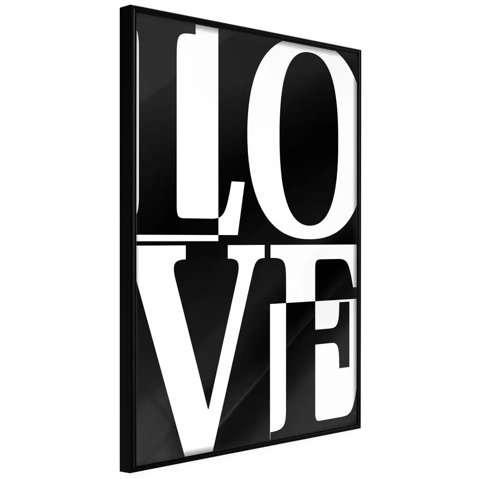 ⁨Poster - Love chessboard (size 20x30, finish Frame black)⁩ at Wasserman.eu