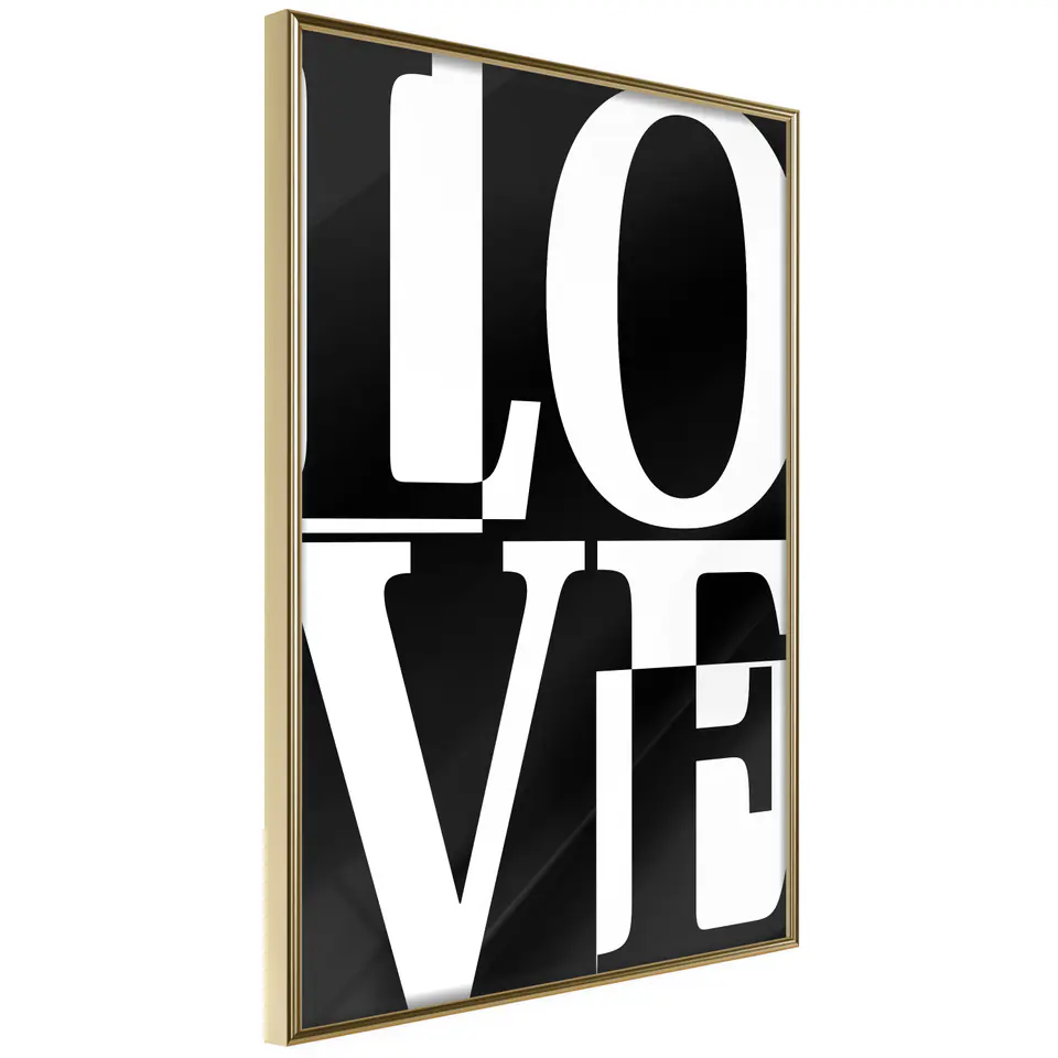 ⁨Poster - Love chessboard (size 30x45, finish Gold frame)⁩ at Wasserman.eu