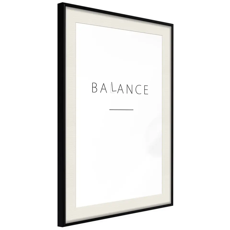 ⁨Poster - Look for balance (size 20x30, finish Black frame with passe-partout)⁩ at Wasserman.eu