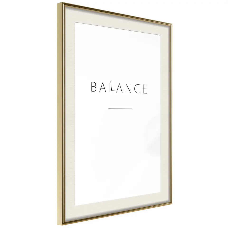 ⁨Plakat - Balance [Poster] (rozmiar 40x60, wykończenie Rama złota z passe-partout)⁩ w sklepie Wasserman.eu