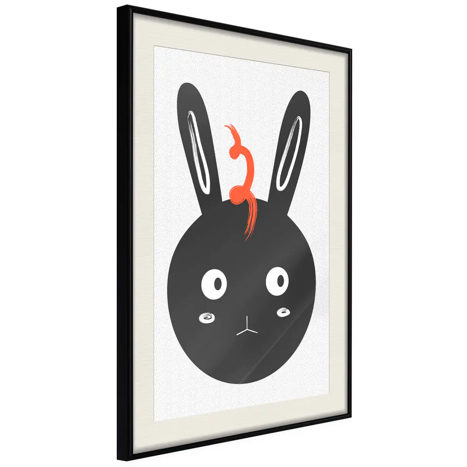 ⁨Poster - Surprised trusia (size 30x45, finish Black frame with passe-partout)⁩ at Wasserman.eu