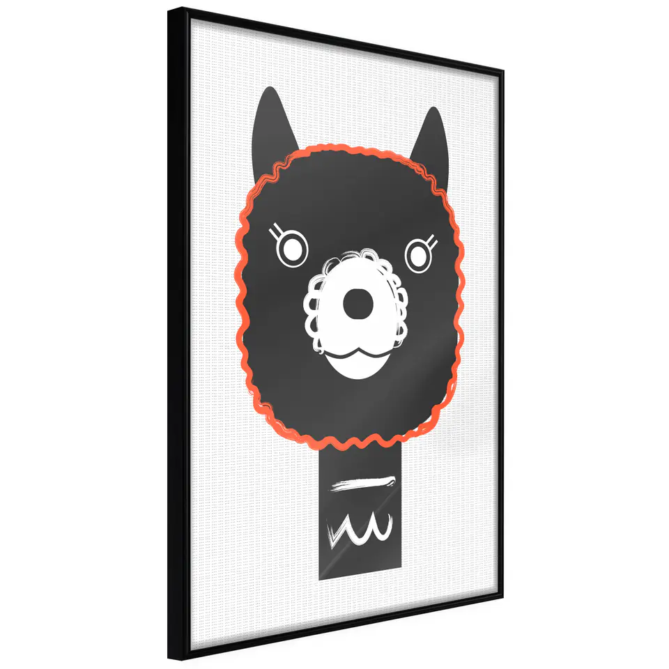 ⁨Plakat - Dekoracyjna alpaka [Poster] (rozmiar 20x30, wykończenie Rama czarna)⁩ w sklepie Wasserman.eu