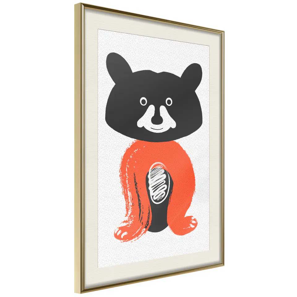 ⁨Poster - Little bear cub (size 20x30, finish Gold frame with passe-partout)⁩ at Wasserman.eu