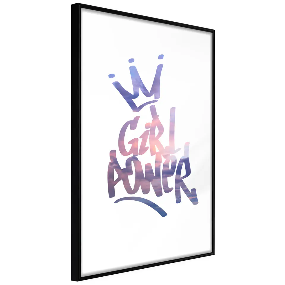 ⁨Poster - Girlish strength (size 20x30, finish Frame black)⁩ at Wasserman.eu