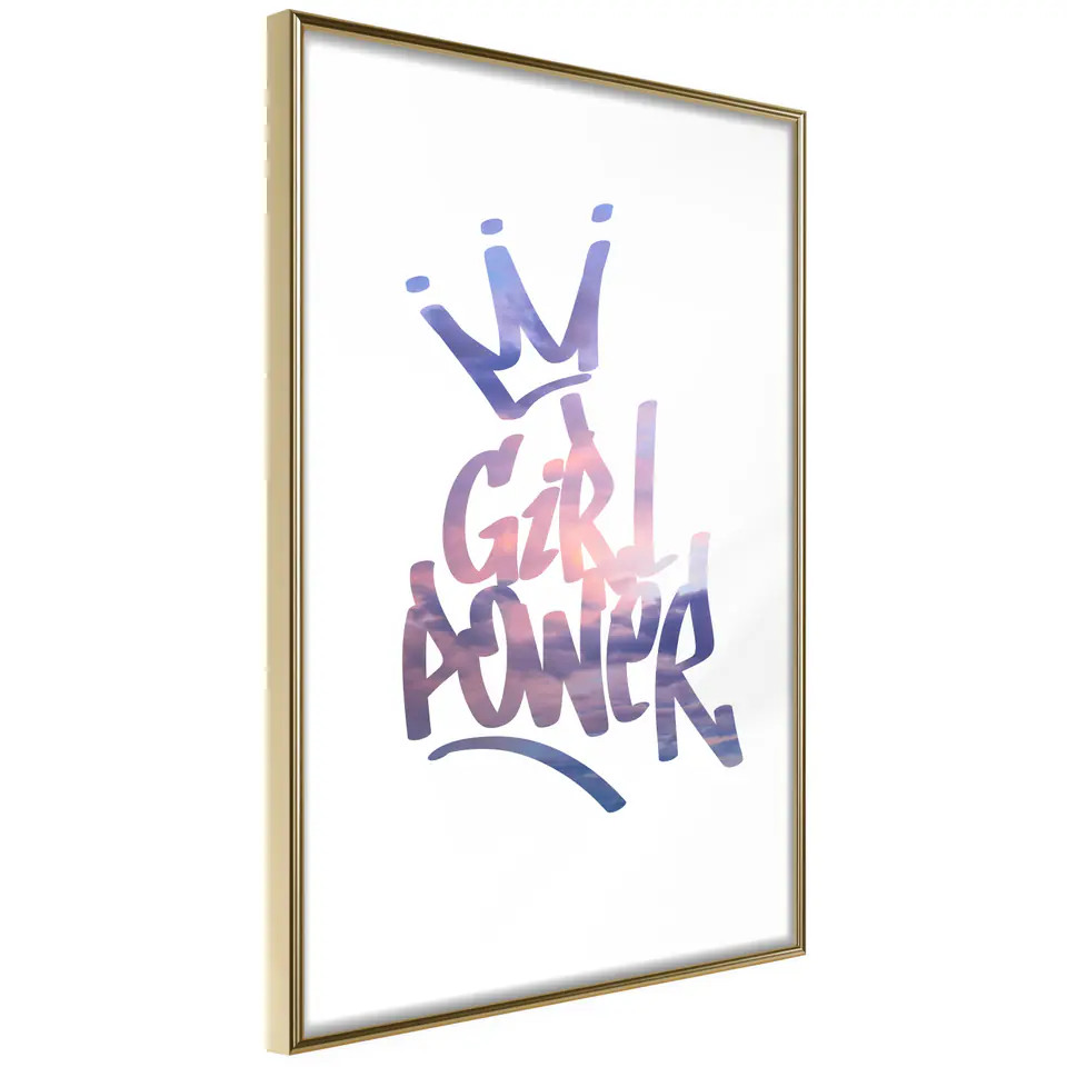 ⁨Poster - Girlish Strength (size 30x45, finish Gold frame)⁩ at Wasserman.eu