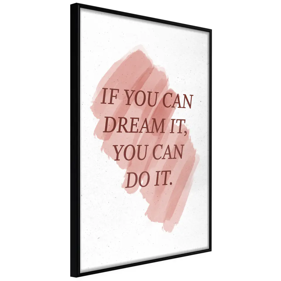 ⁨Poster - Dreams lead to success (size 20x30, finish Frame black)⁩ at Wasserman.eu