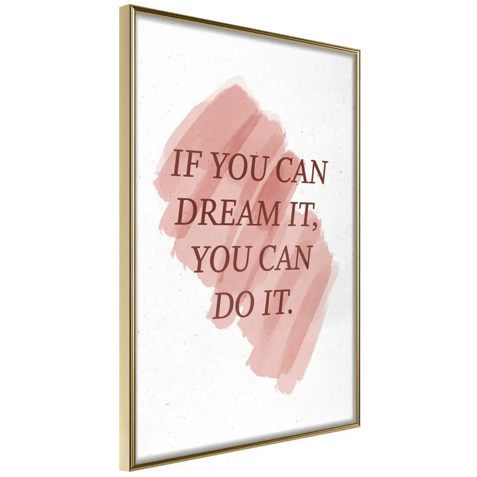 ⁨Plakat - You Can Do It [Poster] (rozmiar 20x30, wykończenie Rama złota)⁩ w sklepie Wasserman.eu