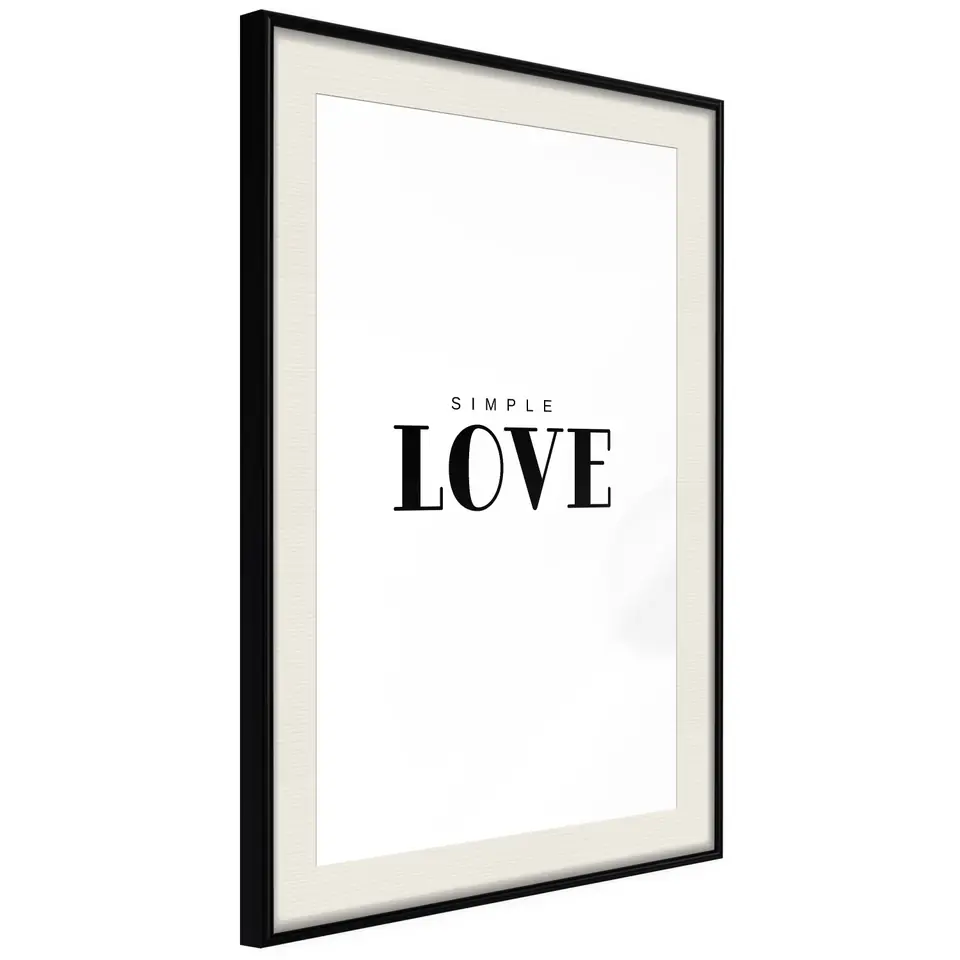 ⁨Poster - Simple love (size 20x30, finish Black frame with passe-partout)⁩ at Wasserman.eu