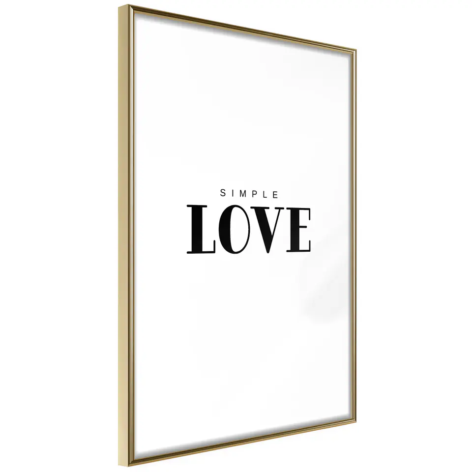 ⁨Poster - Simple Love (size 20x30, finish Gold frame)⁩ at Wasserman.eu