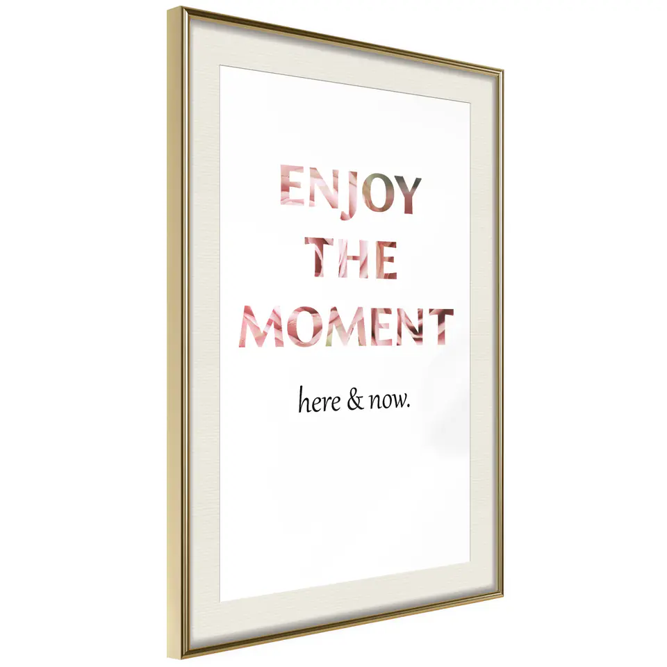 ⁨Poster - Here and Now (size 30x45, finish Gold frame with passe-partout)⁩ at Wasserman.eu