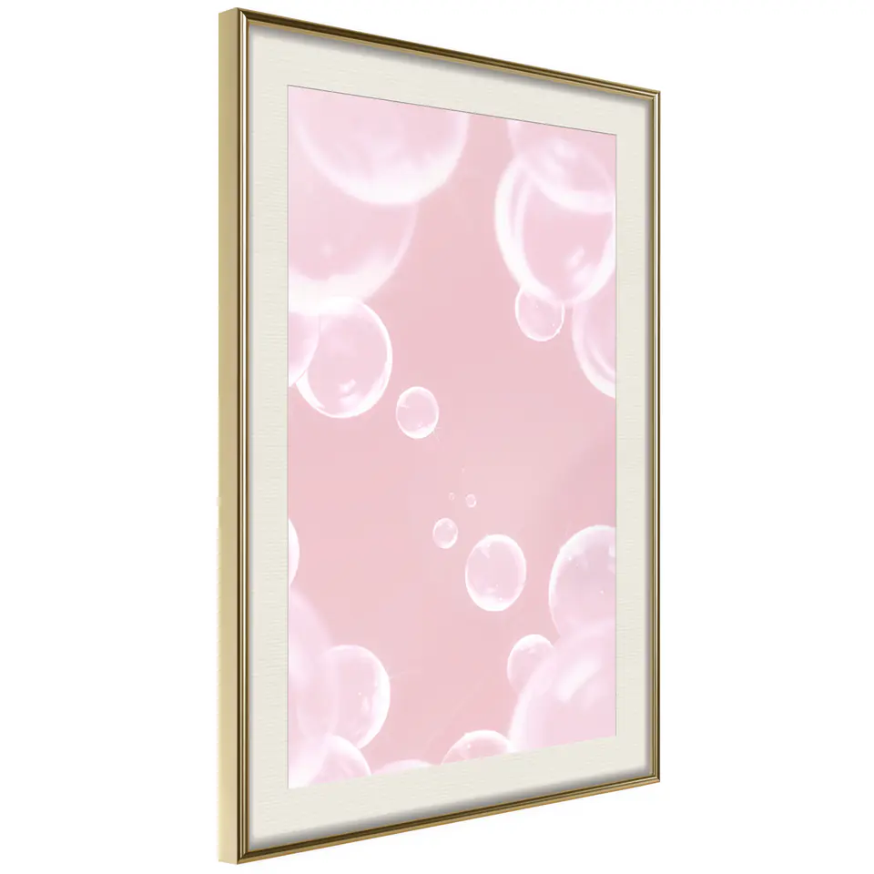 ⁨Poster - Bubble delight (size 20x30, finish Gold frame with passe-partout)⁩ at Wasserman.eu