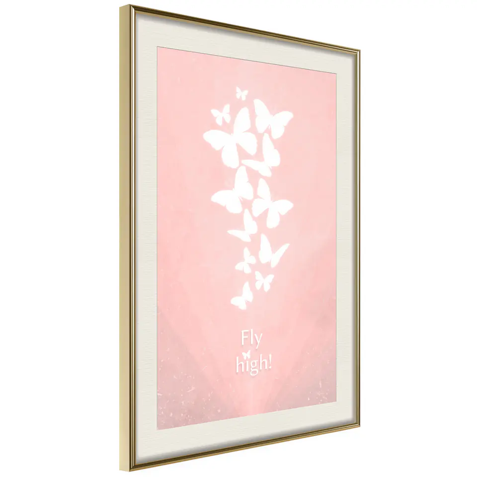 ⁨Poster - Butterfly Dream (size 20x30, finish Gold frame with passe-partout)⁩ at Wasserman.eu