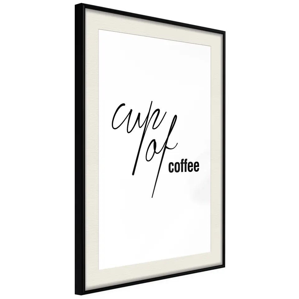 ⁨Plakat - Cup of Coffee [Poster] (rozmiar 30x45, wykończenie Rama czarna z passe-partout)⁩ w sklepie Wasserman.eu