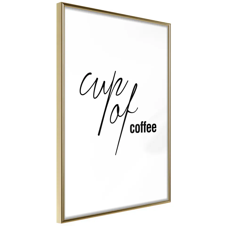 ⁨Plakat - Cup of Coffee [Poster] (rozmiar 30x45, wykończenie Rama złota)⁩ w sklepie Wasserman.eu