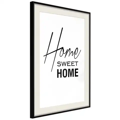 ⁨Plakat - Black and White: Home Sweet Home [Poster] (rozmiar 40x60, wykończenie Rama czarna z passe-partout)⁩ w sklepie Wasserman.eu