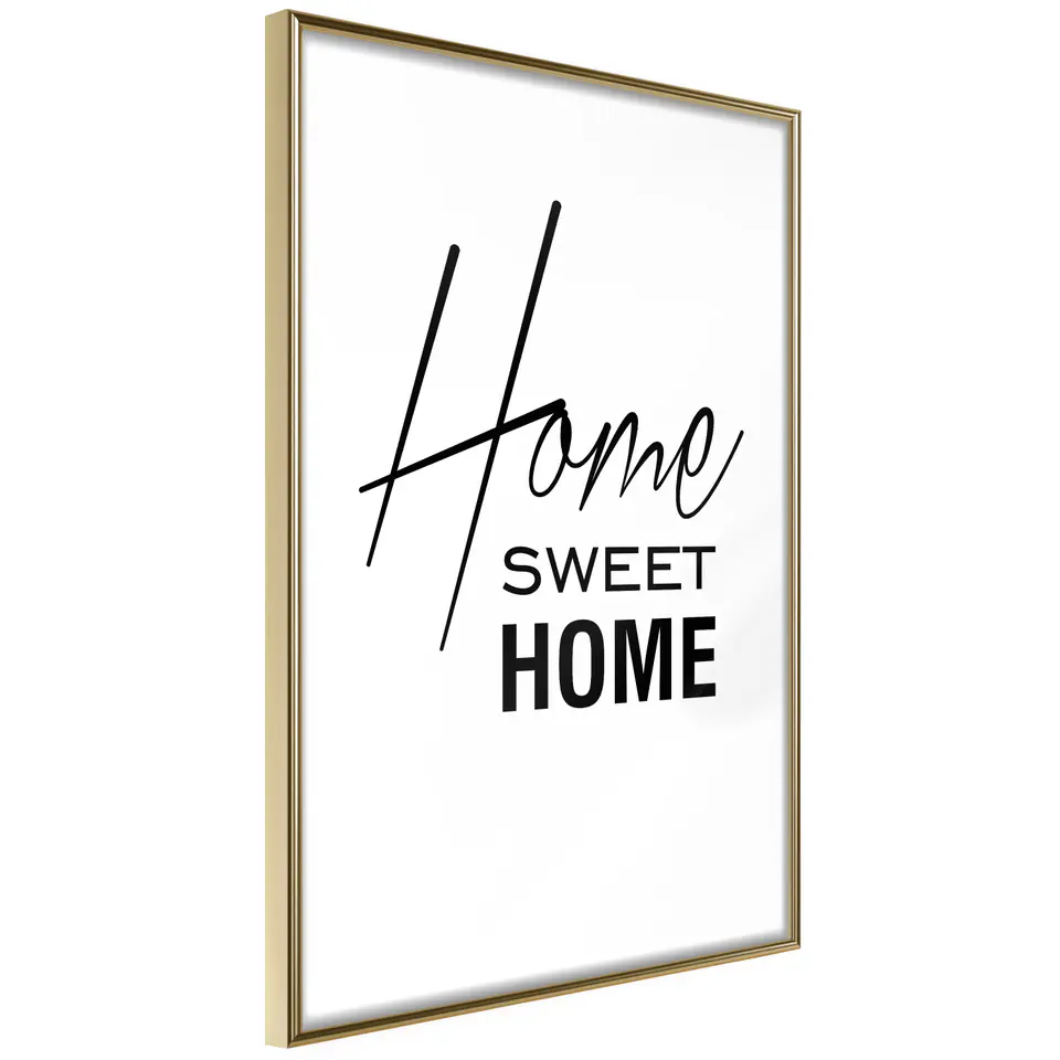 ⁨Plakat - Black and White: Home Sweet Home [Poster] (rozmiar 30x45, wykończenie Rama złota)⁩ w sklepie Wasserman.eu