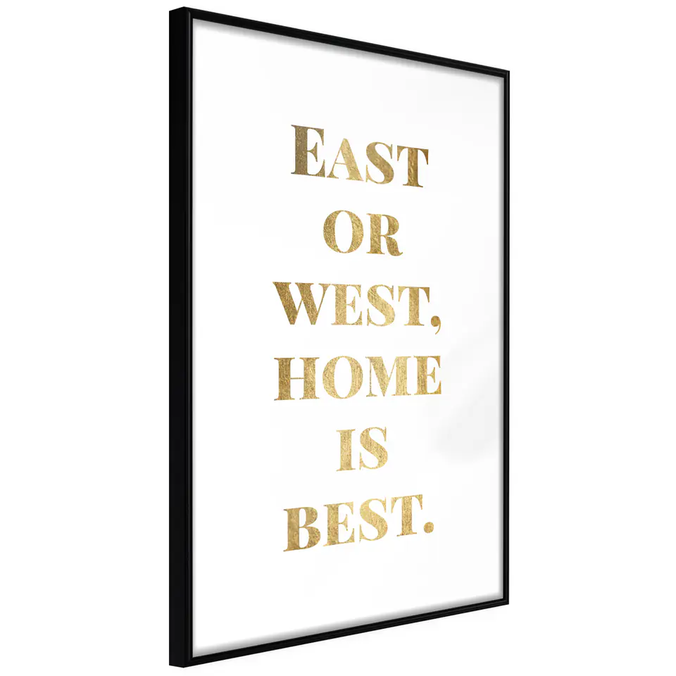 ⁨Poster - Home Is Best (gold) (size 30x45, finish Frame black)⁩ at Wasserman.eu