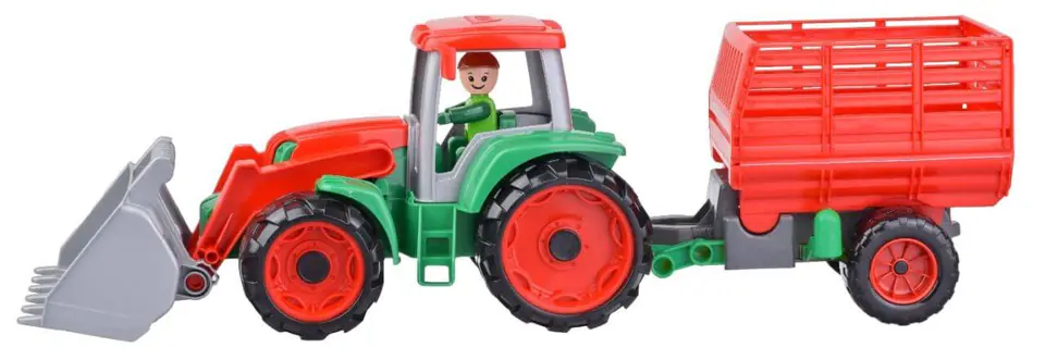 ⁨Lena Truxx Tractor with hay trailer open box⁩ at Wasserman.eu