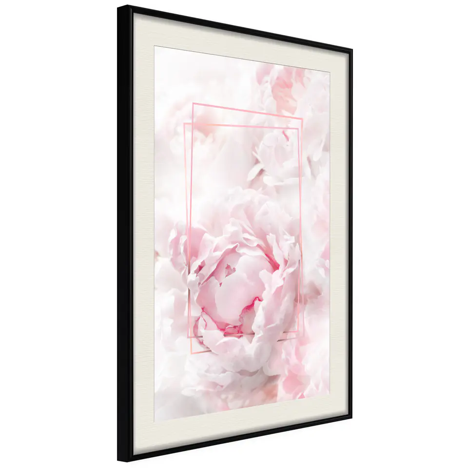 ⁨Poster - Flowery dreams (size 20x30, finish Black frame with passe-partout)⁩ at Wasserman.eu