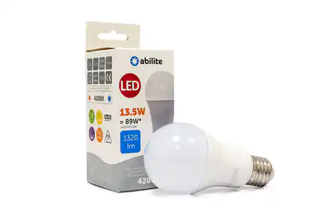 ⁨LED-LAMPE ABILITE CLASSIC MILKY B.NEUTRAL E27 13,5W/230V 1320LM A60⁩ im Wasserman.eu