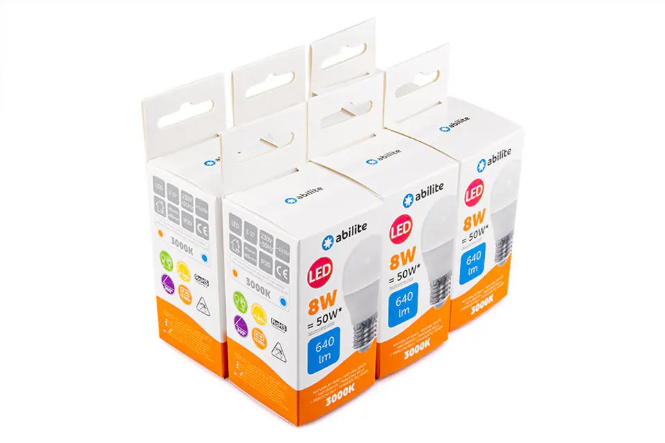 ⁨LED-LAMPE ABILITE MILCHKUGEL B.CIEPŁA E27 8W/230V 640LM G45 /6er-Pack⁩ im Wasserman.eu