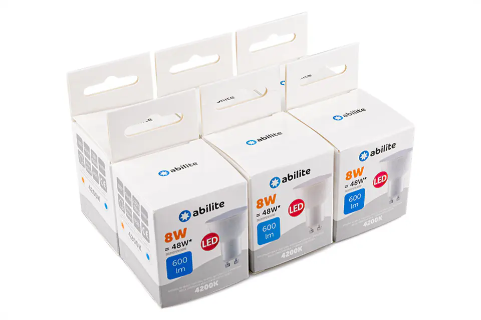 ⁨LED-LAMPE ABILITE STIRNLAMPE B.NEUTRAL GU10 8W / 230V 600LM 120 ° / 6-Pack⁩ im Wasserman.eu
