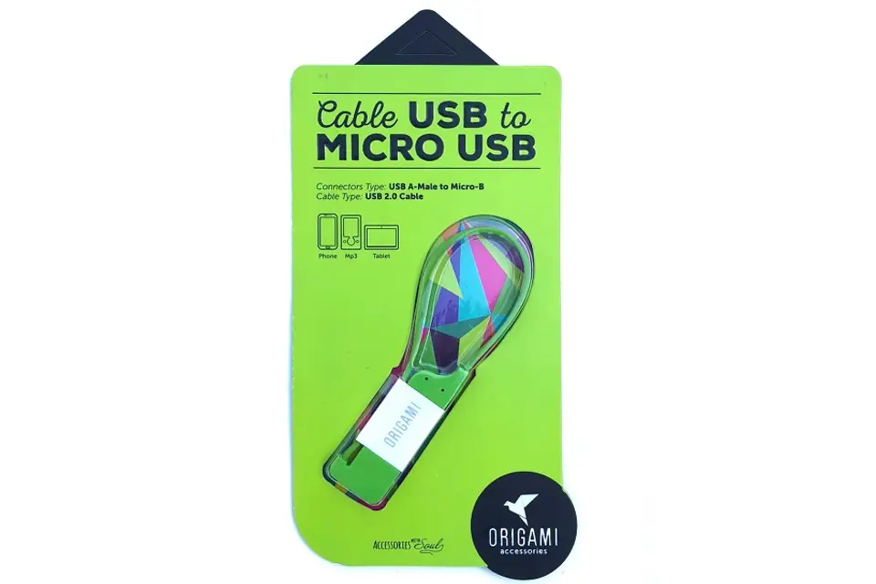 ⁨CABLE LARK USB-A(M)->micro USB-B(M) 0.18M ORIGAMI GREEN⁩ at Wasserman.eu