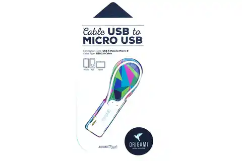 ⁨KABEL LARK USB-A(M)->micro USB-B(M) 0.18M ORIGAMI WHITE⁩ w sklepie Wasserman.eu