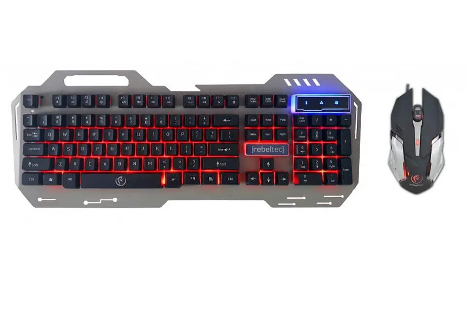 ⁨ZESTAW REBELTEC KLAWIATURA INTERCEPTOR 2 + MYSZ  LED/BLACK USB⁩ w sklepie Wasserman.eu