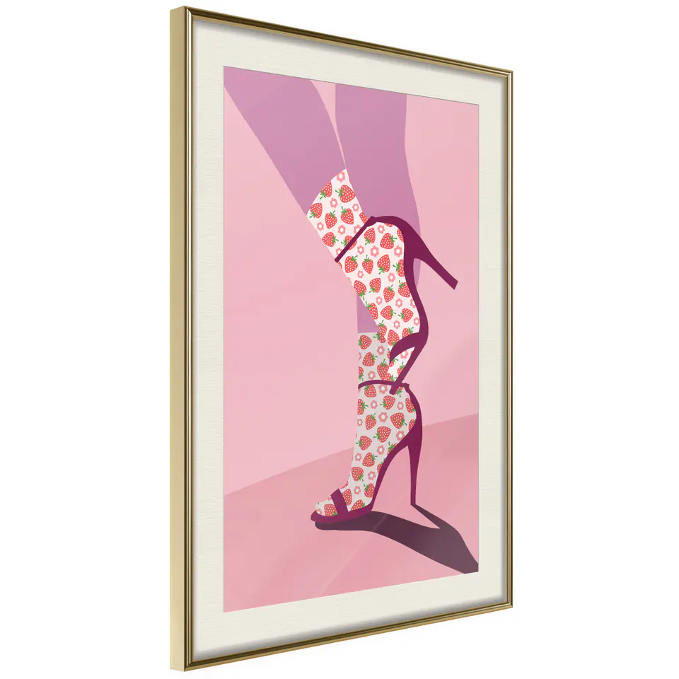 ⁨Poster - Fruit socks (size 20x30, finish Gold frame with passe-partout)⁩ at Wasserman.eu