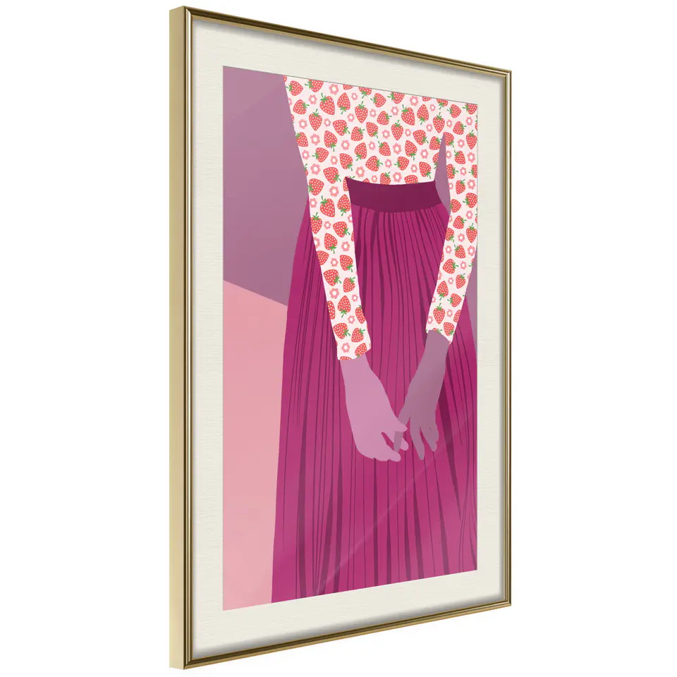 ⁨Poster - Blouse with fruit (size 30x45, finish Gold frame with passe-partout)⁩ at Wasserman.eu