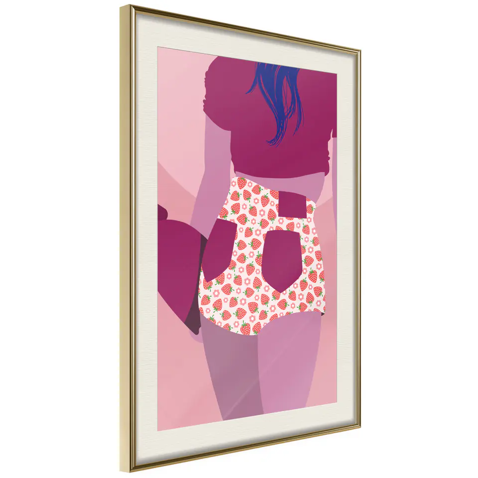 ⁨Poster - Fruit shorts (size 40x60, finish Gold frame with passe-partout)⁩ at Wasserman.eu