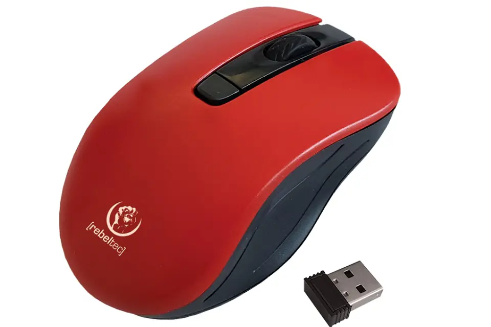 ⁨MYSZ REBELTEC STAR RED WIRELESS USB⁩ w sklepie Wasserman.eu