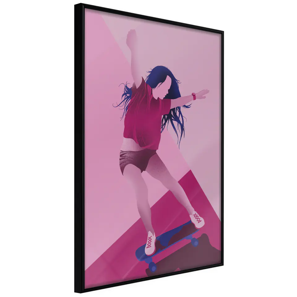 ⁨Poster - Girl on board (size 20x30, finish Frame black)⁩ at Wasserman.eu