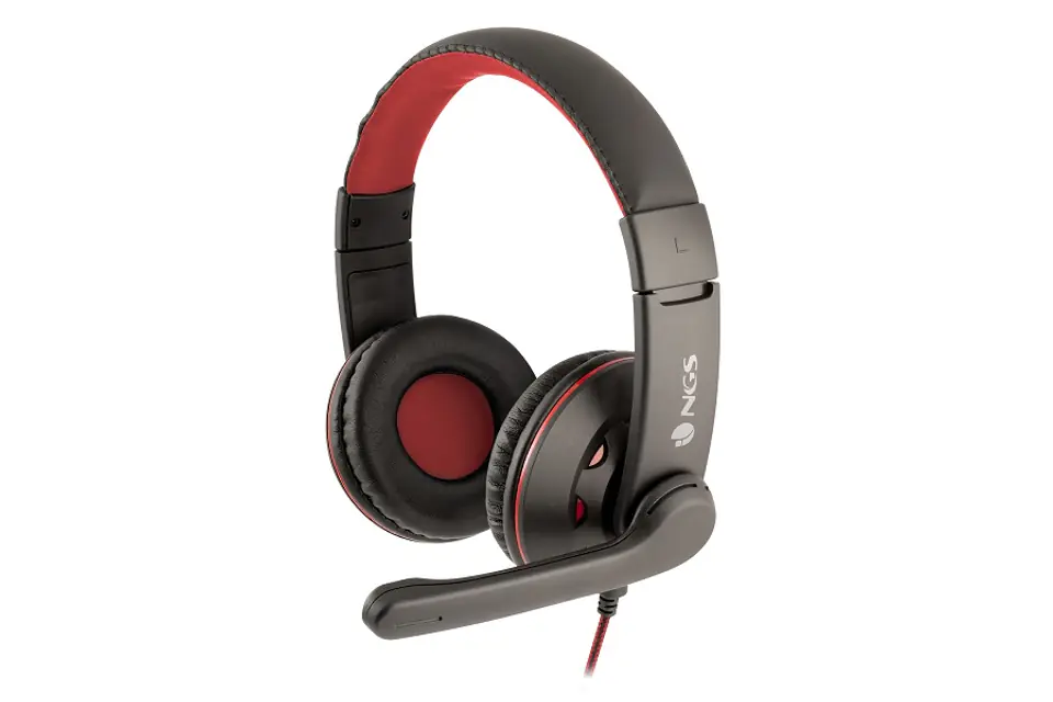 ⁨NGS VOX 420DJ HEADPHONES with BLACK/RED microphone⁩ at Wasserman.eu