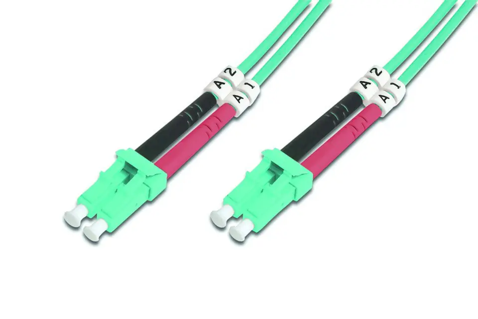 ⁨Patch cord światłowodowy FO LC-LC MM 50/125 OM3 duplex LSOH 5m⁩ w sklepie Wasserman.eu