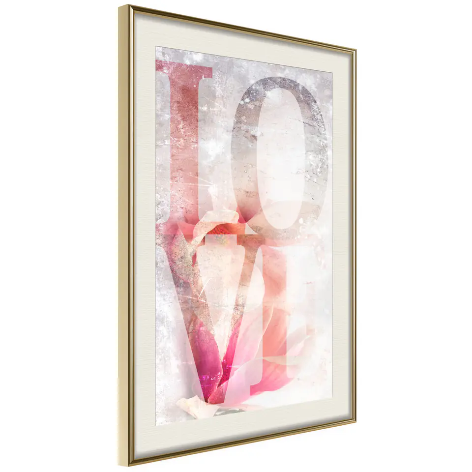 ⁨Poster - Love II (size 20x30, finish Gold frame with passe-partout)⁩ at Wasserman.eu