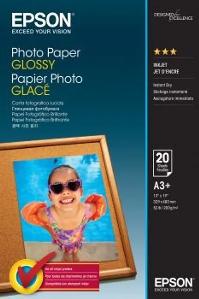 ⁨Papier Photo Glossy  A3+ 20 arkuszy 200g/mkw⁩ w sklepie Wasserman.eu