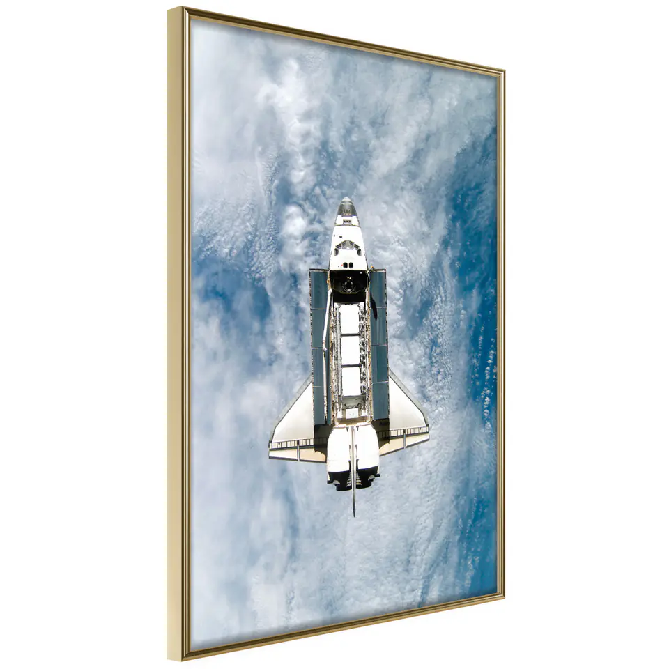 ⁨Poster - Space Shuttle Flight (size 40x60, gold frame finish)⁩ at Wasserman.eu