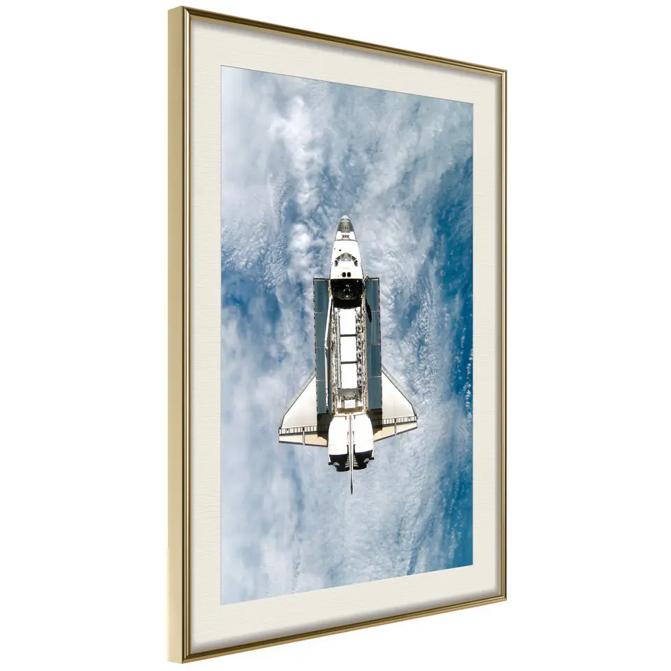 ⁨Poster - Space Shuttle Flight (size 20x30, finish Gold frame with passe-partout)⁩ at Wasserman.eu