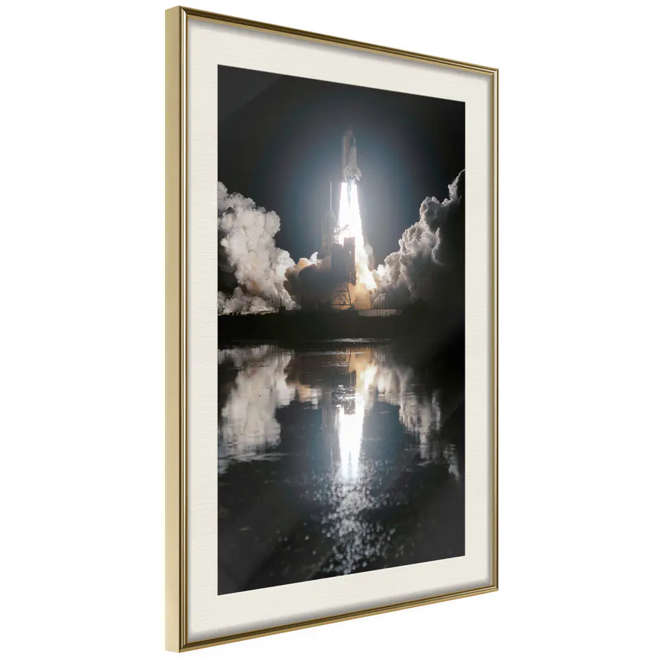 ⁨Poster - Into the unknown (size 20x30, finish Gold frame with passe-partout)⁩ at Wasserman.eu